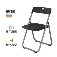 折叠椅子家用靠背凳子宿舍简易舒适电脑椅便携式会议椅办公椅餐椅 黑色[塑料款]