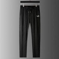 男装夏季冰爽透气男士短袖T恤韩版潮流休闲一套衣服帅气搭配套装 黑色 裤子 M 80-100斤