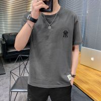 短袖t恤男2021新款夏季潮流宽松半袖体恤上衣男装ins潮牌夏装衣服 FGN214灰色 [偏小一码] M