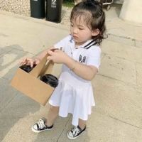 女宝宝夏装女童短袖牛仔裙女童连衣裙夏季洋气童装儿童牛仔裙时尚 白色 小狗狗裙 130码建议身高125-130