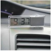 车载时钟表汽车车内数字时钟粘贴式便携电子用品夜光温度计 吸盘款(只有时间) 电子表