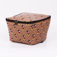 电动车车筐内胆防水布篮前车筐带盖子车篓自行车前置防漏皮革车包 新款防水面料--黄色米奇 小号