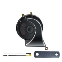 汽车蜗牛喇叭12v奥迪音超响蜗牛喇叭摩托车高低音喇叭24v汽车喇叭 12V高端磨砂黑一只价送插线[很响]