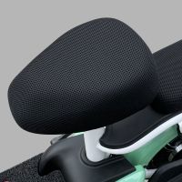 电动自行车坐垫套电瓶车防晒透气隔热坐垫套电动车座套四季通用 圆头前座-黑色