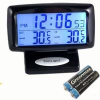 汽车时钟汽车电子表车用电子时钟表 汽车电子钟 车载温度计带夜光 图片色