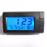新款电压表 汽车电子表 车用电子时钟表 电子钟 车载温度计夜光 CT66 长方形温度时钟表