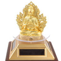 汽车摆件太阳能汽车摆件太阳能千手观音佛像车用旋转车品 太阳能旋转千手观音摆件