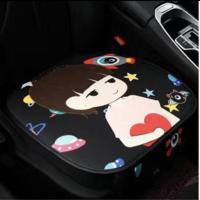 卡通女士汽车坐垫三件套亚麻座垫个性可爱四季通用通用坐垫女神款 单座一张