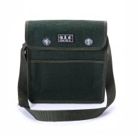 加厚大容量斜挎单肩水电木工泥瓦工家电维修耐磨帆布多功能工具包 军绿小号30*10*26CM