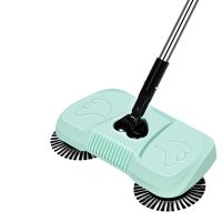 扫地机手推式吸尘器家用软扫把簸箕套装组合魔法扫帚平板拖把拖布 北欧绿色 扫地机(无布)