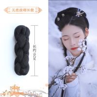 宋制麻花假发包古风汉服发包古装发髻造型后脑勺垫发型牛角全套装 无底座 细长15cm