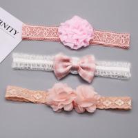 [3个装]宝宝弹边发饰婴儿童头饰发带1-3岁头花拍照韩版可爱饰品 盘花粉+格粉+双花粉