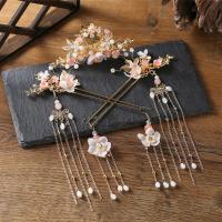 汉服头饰流苏步摇边夹耳饰全套古风对夹超仙发饰夹子古装装饰配饰 T30套装+耳夹(送备用耳钩)