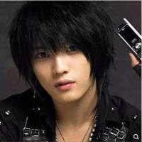 七公主假发男长发帅气自然男士假发 COS假发男长刘海F4 黑色 均码