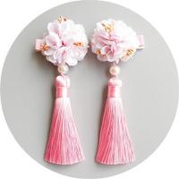 [天天特价]儿童古风古装汉服头饰发夹女童中国风流苏唐装发饰 如花花朵粉色