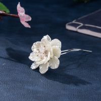 山茶花古风发钗头饰汉服简约配饰发簪钗子小清新百搭古装点缀饰品 山茶花发钗单支