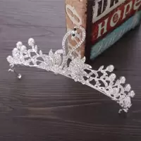 儿童皇冠头饰公主女童王冠水晶大发箍粉色冰雪奇缘小朋友生日发饰 天鹅皇冠