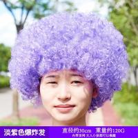 万圣节小丑假发头套彩色爆炸头七彩儿童表演道具搞笑头套演出发套 浅紫色爆炸发