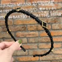 发箍仙女韩国简约百搭外出森系超仙小香风四叶草带齿防滑压发头箍 五颗四叶草加齿款