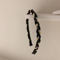 韩国饰品东大门麻花链条发箍法式优雅头箍发卡头箍压发头饰品女 黑色