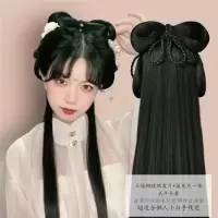 古风发饰懒人发箍假发女全头套古装造型一体式发包短发用汉服头饰 主图模特款一体式[短发可入]