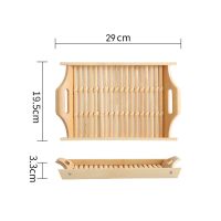 竹托盘长方形烧烤盘竹编制品竹排刺身盘寿司盘饺子盘水果盘鸭肠架 不带吸油纸 本色架24x17.5x22cm