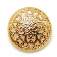 金属复古英伦圆形扣子男女金色大衣毛呢风衣外套纽扣西装百搭钮扣 A款金色(6颗)+ 送针线 15mm