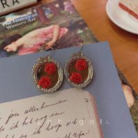 「游园惊梦」复古港风时髦摩登气质优雅显白菱形绿色波点耳环耳夹 毕加索画框 k金耳钩