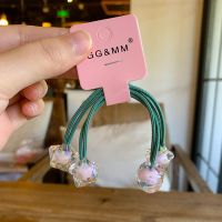 韩版儿童发饰彩色五星爱心高弹力发饰百搭简约小清新宝宝发圈发绳 五星绿色(一对)