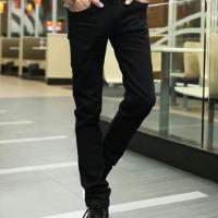 港风牛仔裤男宽松直筒男生韩版潮流百搭九分裤子男士休闲长裤秋冬 01黑色[起球款] 当天发货 3XL 155-175斤