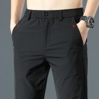 秋季春秋款男士休闲裤2021年新款韩版潮流商务直筒修身长裤子男 黑色 (夏季薄款) 28 (2尺1腰)