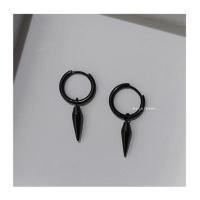 无耳洞锥形耳夹男嘻哈朋克风街头潮女孩2021新款潮中性女耳钉耳环 黑色有耳洞单只