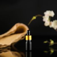 磨砂玻璃滴管分装瓶化妆品旅行便携小样精油精华液空瓶送分装工具 磨砂黑色+金圈黑胶头 5ml*2只