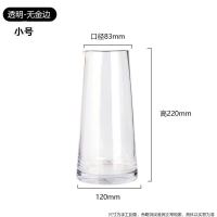 轻奢描金玫瑰玻璃花瓶透明客厅落地创意餐桌INS插花花器 摆件 220透明(一级品)