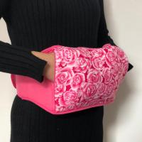 热水袋充电暖腰带已注水防爆电热腰宝护腰带暖宫水袋暖宝宝电暖宝 粉红色玫瑰腰带[防爆电热水袋]