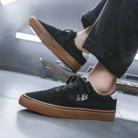 鞋子男潮鞋夏季低帮帆布鞋男生情侣小众设计韩版休闲百搭滑板鞋 NB黑色 35女