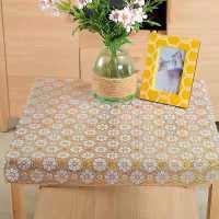正方形桌布防水防烫防油免洗八仙桌台布欧式PVC塑料麻将桌盖布 烫金17款50X50cm桌布