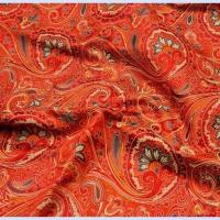 织锦缎布料古风提花丝绸古装汉服和服唐装旗袍丝绸锦缎服装面料 红色/米