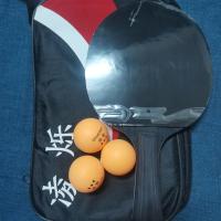 凌烁乒乓球拍套装三星四星学生训练三星新手练习乒乓板对拍 凌烁三星长柄一只