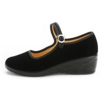 一字牌护士鞋女白色坡跟2021新款美容鞋小白鞋老北京布鞋平底女鞋 下一代坡跟 34