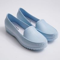 软底护士鞋女工作鞋防水防滑休闲鞋一体成型柔软舒适厨房鞋肯德基 蓝色不带花 36 相当于35