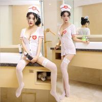 制服诱惑护士女情趣内衣极度诱惑变态免脱全透明性感睡衣内裤超骚 白色制服款不带丝袜 S码 (适合80-100斤)