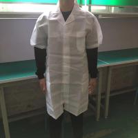 白大褂工作服男长袖短袖医生女薄款化学实验服学生护士服工作服 [超薄]透色(短袖) S