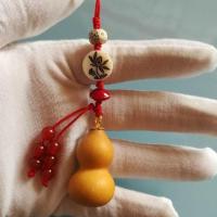 手机挂件背包挂件创意古风个性天然小葫芦挂饰手工饰品招财保平安 红色