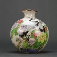 大清乾隆年制粉彩福寿图苹果尊 仿古瓷器中式摆件古董古玩收藏品 福寿图苹果尊花瓶一个