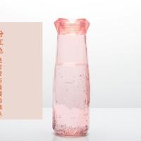 彩色耐热玻璃杯子无铅玻璃杯随手杯便携防漏果汁杯广告水杯批发 粉红色