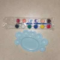涂色非石膏娃娃涂鸦史迪仔彩绘暗黑KT猫上色搪胶陶瓷diy手工玩具 购买一份12色颜料+2笔+1调色盘 12色颜料+2只画