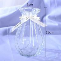 冬瓜花瓶 简约 透明水培花瓶 圆球绿萝富贵竹水养植物玻璃花盆 15钻石透明 中等