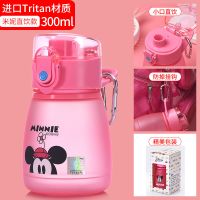 迪士尼儿童水杯家用防摔吸管男女小孩夏季水壶学生宝宝幼儿园杯子 300mL(直饮款)米妮粉色