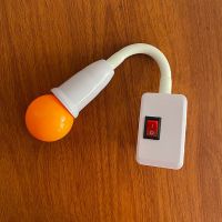 led万向插座灯带开关超亮客厅洗手间厨房节能灯卧室床头插电夜灯 两插软管灯座+ 2w橙光超亮款